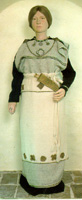 Kuva Turun linnan museossa olevasta puvusta.